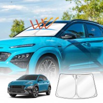 WindScreen Sun Shade for Hyundai Kona 2017-2023 Blocks UV Rays Foldable Custom Wind Screen Sun Visor Protector