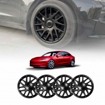 Tesla Model 3 Highland 2023-2025 Wheel Protector Cover Caps 18 Inch Rim Hubcap Hub Cap Matt Black Set of 4