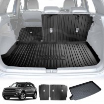 Boot Liner Back Seat Protector Combo for Volkswagen T-Cross 2019-Onwards Heavy Duty Car Kick Mats Cover Cargo Trunk Mat