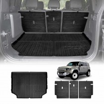 Boot Liner Kick Mats Set for Land Rover Defender L663 110 5 Seater 2020-Onwards All Weather Heavy Duty Cargo Car Trunk Back Seat Protector
