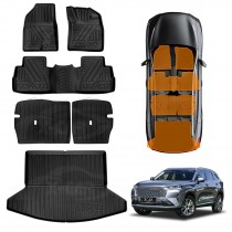 Floor Mats Boot Liner Set for GWM Haval H6/H6 GT 2021-Onwards All Weather Heavy Duty Cargo Kick Mats Back Seat Protector Cover