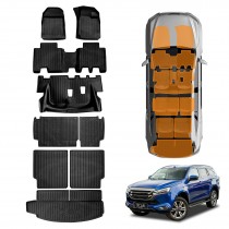 3D Floor Mats Boot Liner Set for Isuzu MU-X MUX 2022-Onwards All Weather Heavy Duty Cargo Kick Mats Back Seat Protector Cover