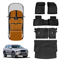 Floor Mat Boot Liner Back Seat Protector Combo for Nissan X-trail Xtrail T33 5 Seats 2022-2025 Heavy Duty Car Kick Mats Cover