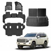 3-Pcs Boot Liner & Floor Mats for Toyota Landcruiser 300 LC300 2021-Onwards Heavy Duty Cargo Trunk Mat Luggage Tray