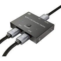 8K DisplayPort Bi-Directional Switch DP1.4 Ultra HD '1in 2out'/'2in 1out' Splitter Converter for PC Switch PS5/4/3 Blu-Ray DVD