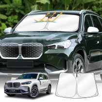 WindScreen Sun Shade for BMW iX1 2023-2025 Blocks UV Rays Foldable Custom Wind Screen Sun Visor Protector
