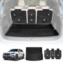 Boot Liner Kick Mats Set for BMW iX1 2023-Onwards All Weather Heavy Duty Cargo Car Trunk Back Seat Protector
