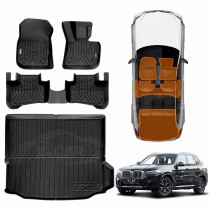 3D Floor Mats Boot Liner for BMW X3 M G01 F97 2017-2024 Heavy Duty Car Mats Cargo Carpet Cover