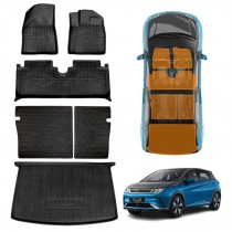 3D Floor Mats Boot Liner Set for BYD Dolphin 2023-2025 All Weather Heavy Duty Cargo Kick Mats Back Seat Protector Cover