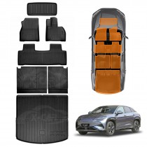 3D Floor Mats Boot Liner Set for BYD SEALION 7 SEALION7 2025-Onwards All Weather Front Trunk Cargo Kick Mats Back Seat Protector Cover