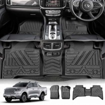 3D Floor Mats for GWM Cannon/Cannon-L/Cannon CC/Cannon-L CC Premium 2021-Onwards Heavy Duty All Weather Car Mats Carpet Liner Set