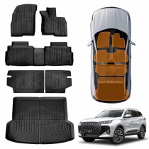 Floor Mats Boot Liner Set for Chery Tiggo 7 2025-Onwards All Weather Heavy Duty Car Trunk Cargo Kick Mats Back Seat Protector Cover