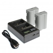2x Replacement Battery + USB Dual Charger for Nikon EN-EL3e Camera