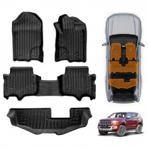 3D Floor Mats Set for Ford Everest 2015-2022 Heavy Duty All Weather Front Rear Car Mats Carpet Liner