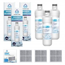 3x Replacement Refrigerator Water Filter LT1000P and Air Filter LT120F for LG LT1000PC, ADQ74793501, MDJ64844601,LFX Series