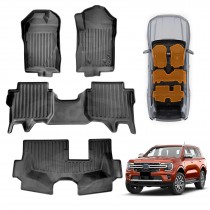 3D Floor Mats for Ford Everest 2022-Onwards All Weather Heavy Duty TPE Cargo Car Trunk Luggage Tray