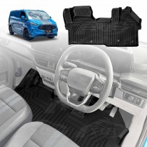 3D Floor Mats for Ford Transit Custom AV Series 2023-Onwards All Weather Heavy Duty Cargo Car Trunk Luggage Tray