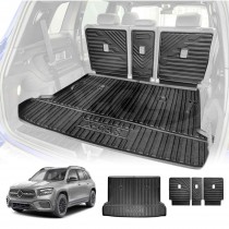 Boot Liner Kick Mats Set for Mercedes-Benz GLB Class 2020-Onwards All Weather Heavy Duty Cargo Car Trunk Back Seat Protector