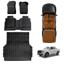 3D Premium Floor Mats Tub Liner for GWM Cannon-X 2021-Onwards All Weather Heavy Duty Cargo Car Trunk Luggage Tray