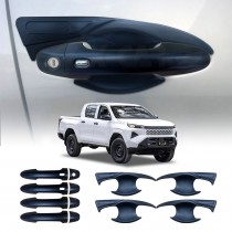 Keyless Smart Door Handles Bowl Inserts Cover for Toyota Hilux 2025-Onwards Matt Black protector