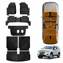 3D Floor Mats Boot Liners for Holden Colorado 7 2012-2016 All Weather Heavy Duty Cargo Car Trunk Luggage Tray