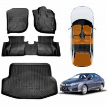 3D Floor Mats Boot Liner for Honda City Auto 2014-2020 All Weather Heavy Duty Cargo Car Trunk Luggage Tray
