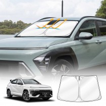 WindScreen Sun Shade for Hyundai Kona 2023-2025 Blocks UV Rays Foldable Custom Wind Screen Sun Visor Protector