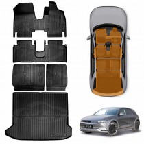 Floor Mats Boot Liner Set for Hyundai IONIQ 5 IONIQ5 2021-Onwards All Weather Heavy Duty Cargo Kick Mats Back Seat Protector Cover