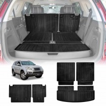 Boot Liners Set for Isuzu MU-X MUX 2013-2021 All Weather Heavy Duty Car Back Seat Protector Kick Mats 3-Pcs Trunk Cargo