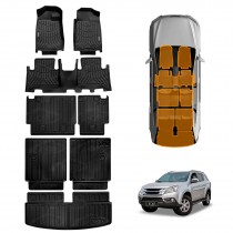 3D Floor Mats Boot Liners Set for Isuzu MU-X MUX 2013-2021 All Weather Heavy Duty Cargo Kick Mats Back Seat Protector Cover