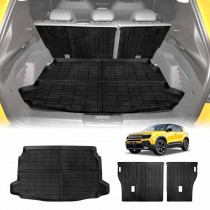 Boot Liner Kick Mats Set for Jeep Avenger 2024-Onwards All Weather Heavy Duty Cargo Car Trunk Back Seat Protector