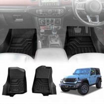 3D Floor Mats for Jeep Wrangler JL Series 2-Door 2018-Onwards All Weather Heavy Duty Cargo Car Trunk Luggage Tray