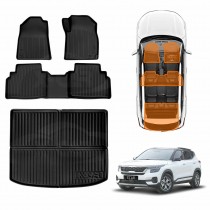 3D Floor Mats Boot Liner for Kia Seltos 2022-Onwards All Weather Heavy Duty Cargo Car Trunk Luggage Tray