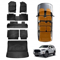 3D Floor Mats Boot Liner Set for LDV D90 2017-2024 All Weather Heavy Duty Cargo Kick Mats Back Seat Protector Cover