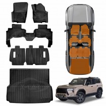 Floor Mats Boot Liner Set for Lexus GX 550 GX550 5 Seater 2024-Onwards All Weather Heavy Duty Cargo Kick Mats Back Seat Protector Cover