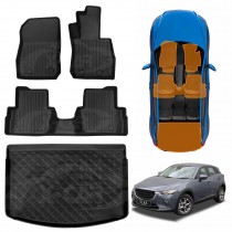 3D Floor Mats Boot Liner for Mazda CX-3 CX3 2015-Onwards All Weather Heavy Duty Cargo Car Trunk Luggage Tray