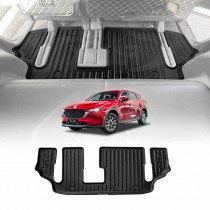 3D Third Row Seat Floor Mat for Mazda CX-8 CX8 2018-2024 Heavy Duty All Weather Car Mats Carpet Liner