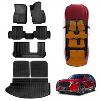 3D Floor Mats Boot Liner Set for Mazda CX-80 CX80 2024-Onwards All Weather Heavy Duty Cargo Car Trunk Luggage Tray