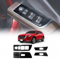 Power Window Control Switch Panel Trim Decor Cover Protector for Mazda CX-9 CX9 2016-2025 Stainless Steel Style