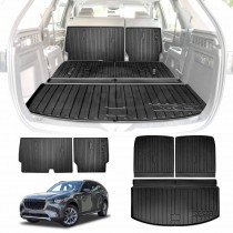 Boot Liner Set for Mazda CX-90 CX90 2023-Onwards All Weather Heavy Duty Car Trunk Back Seat Protector Cargo Kick Mats