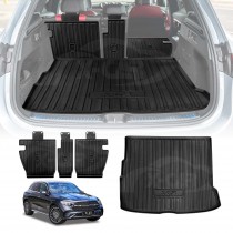 Boot Liner Set for Mercedes-Benz GLC Class X254 2022-Onwards All Weather Heavy Duty Car Trunk Back Seat Protector Cargo Kick Mats