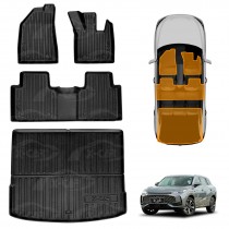 3D Floor Mats Boot Liner Set for MG HS AS33 Series 2024-Onwards All Weather Heavy Duty Cargo Car Trunk Luggage Tray Acessories