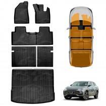 Floor Mats Boot Liner Set for MG HS AS33 Series 2024-Onwards All Weather Heavy Duty Cargo Kick Mats Back Seat Protector Cover