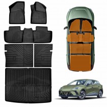 Floor Mats Boot Liner Set for MG MG4 2023-Onwards All Weather Heavy Duty Cargo Kick Mats Back Seat Protector Cover