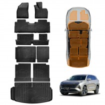 3D Floor Mats Boot Liners Set for MG QS 2025-Onwards All Weather Heavy Duty Cargo Kick Mats Back Seat Protector Cover