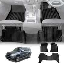3D Floor Mats for Mitsubishi Pajero 2006-2022 Heavy Duty All Weather Front Rear Car Mats Carpet Liner