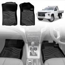 3D Floor Mats for Mitsubishi Triton MQ MR Single Cab 2015-2024 All-Weather Heavy Duty Customized Car Carpet Liners Full Set