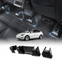 Tesla Model Y 2022-2025 Rear Under Seat Slide Rail Track Guards Pad Cover Protector Anti-Kick Corner Protection