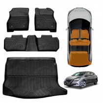 3D Floor Mats Boot Liner Set for Nissan LEAF ZE1 Series 2017-2025 All Weather Heavy Duty Cargo Car Trunk Luggage Tray
