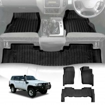 Front Rear Floor Mats for Nissan Patrol Y61 Series 1997-2015 Heavy Duty All Weather Car Mats Carpet Liner Set